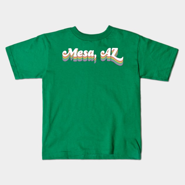 Mesa, Arizona /// Retro Typography Design Kids T-Shirt by DankFutura